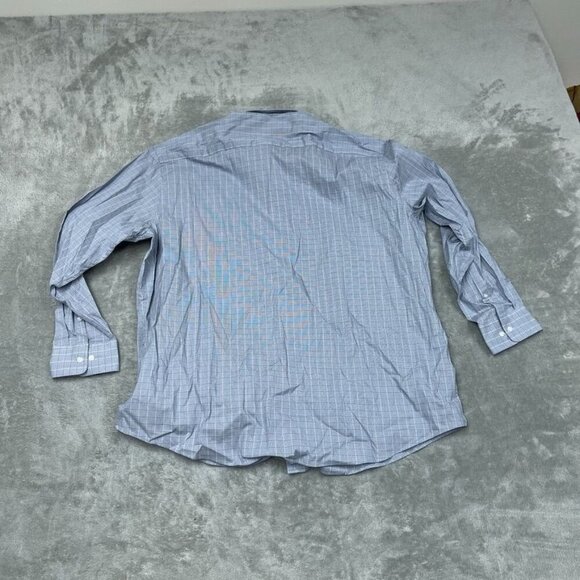 Calvin Klein Mens 2XL Blue Check Long Sleeve Button-Down Shirt a0065 - Picture 4 of 8